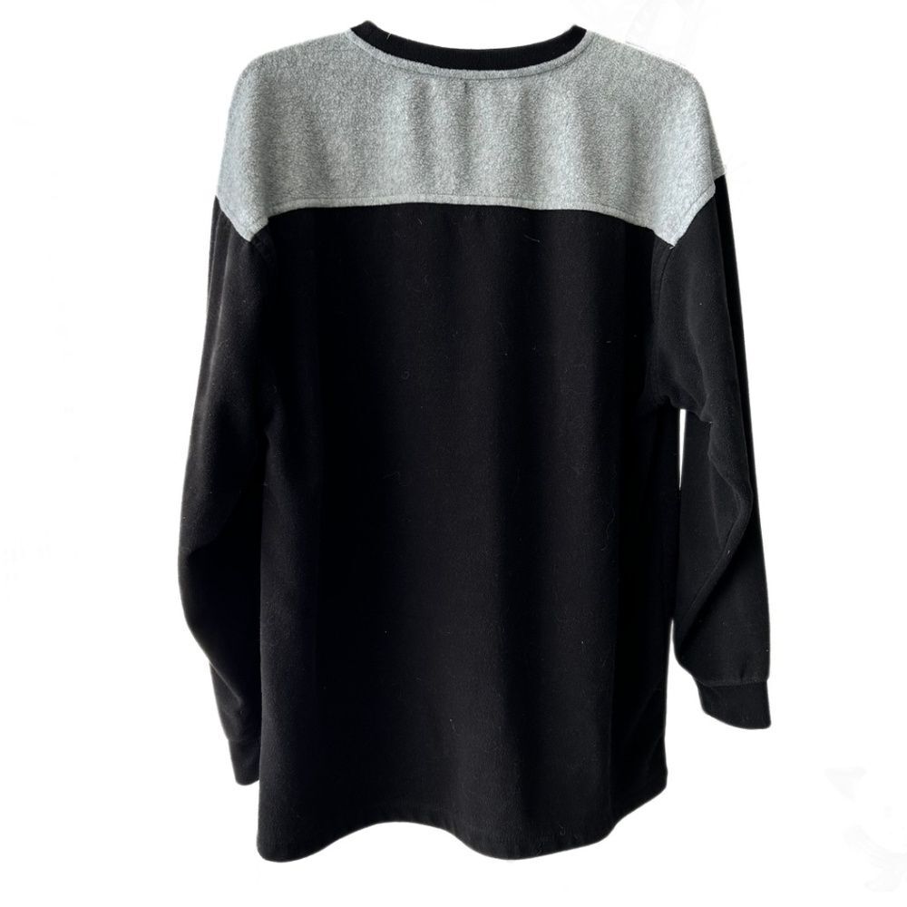 Nautica Pullover Fleece Crew Neck Black Gray Long Sleeve Sweater Men’s Sz L - Picture 5 of 8